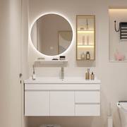 浴室柜陶瓷一体盆卫生间智能简约现代洗漱台实木卫浴洗手盆柜组合