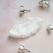 口水巾围嘴全棉定制绣名字婴儿创意礼物云朵花边男女宝宝款白色