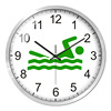 游泳图挂钟游泳池创意，装饰时钟运动体育场墙上挂表电池石英钟表