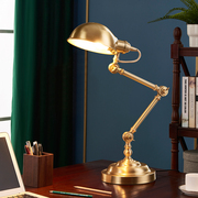 美式全铜台灯简约创意温馨客厅，台风卧室床头灯书房别墅复古欧式