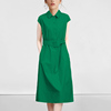 绿色连衣裙高端大牌女装，2023夏法式(夏法式)衬衫纯棉大码遮肉显瘦裙子