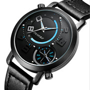 品牌网红同款黑科技男表时尚皮带防水双机芯炫酷运动男士手表