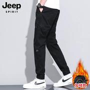 jeep吉春季休闲裤男士，潮流宽松长裤子多口袋，束脚工装运动男裤