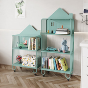 书架置物架落地简易可移动书柜铁艺网红整理架客厅儿童玩具收纳架