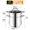 新不锈钢汤锅加厚复底家用小燃气电磁炉适用煮面焖炖奶锅大容量品