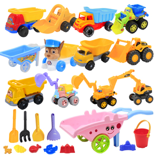 儿童沙滩玩具车套装决明子玩具，沙子宝宝挖沙工具，大号卡车工程车子