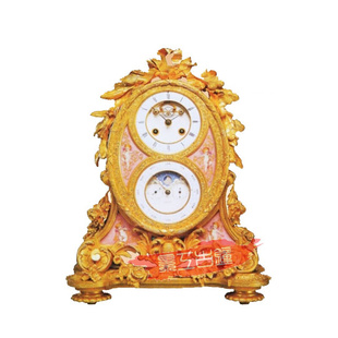 仿古座钟 欧式机械座钟 摆设饰品 软装工艺纯铜星辰日月钟590mm