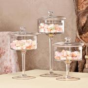 欧式透明玻璃蛋糕盘糖果，罐高脚托盘防尘罩婚庆，创意家居甜品台摆件