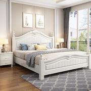 美式全实木床1.8米主卧室，现代简约轻奢双人，婚床白色1.5欧式公主床