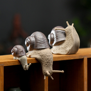 创意可爱茶宠摆件蜗牛陶瓷家居装饰品盆景园艺百搭可爱仿真小动物