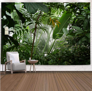 北欧ins风热带雨林植物背景布挂布芭蕉叶森林房间改造挂毯装饰画