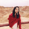沙漠旅游防晒披肩民族风，围巾大尺寸棉麻纯色，丝巾女夏季薄款红纱巾