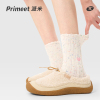 白色袜子女春秋爱心中筒袜日系甜美针织堆堆袜夏季绵羊毛小腿袜棉