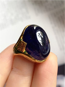已售鉴赏--大颗粒蓝宝石戒指 椭圆形蓝宝珐琅彩戒指