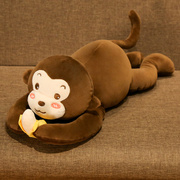 可爱猴子毛绒玩具羽绒棉抱枕，公仔趴趴睡觉大号娃娃陪你睡觉长条枕