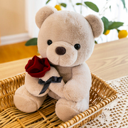 可爱玫瑰花泰迪抱抱熊公仔毛绒，玩具小熊布偶娃娃，送女孩情人节礼物