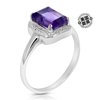 virjewels0.90克拉紫色，紫水晶戒指，.925纯银配铑祖母绿8x6