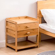 楠竹实木床头柜时尚北欧简约沙发边几日式储物柜卧室可移动置物架
