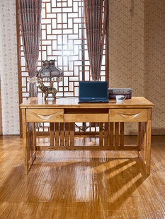 柏木书桌全实木办公桌中式家用台式电脑桌写字台学习桌练字家具
