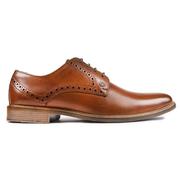 lambretta时尚经典棕色系带，单鞋男士英伦风浮雕休闲皮鞋