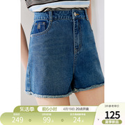betu百图2024年夏季复古高腰牛仔短裤，女显瘦经典热裤小个子