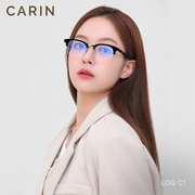 carin眼镜框log板材，半框近视眼镜可配度数，设计方框男女中性