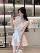 新中式女装国风两件套装名媛高端奢华大牌白色盘扣上衣轻奢高级感