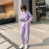 韩版2024春秋，chic显瘦时尚短款卫衣，两件套休闲运动服套装女潮