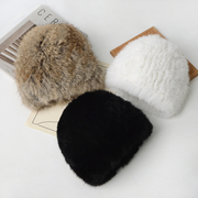 獭兔毛帽子女冬季可爱加厚保暖时尚百搭护耳朵，防寒毛绒包头帽(包头帽)皮草