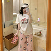正肩Hellokitty刺绣短袖T恤女夏设计感小众宽松可爱半袖体恤上衣