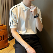 NR先生拼色设计款t恤透气短袖针织潮流青年宽松版型清凉男Polo衫