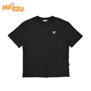 mazzucato简约猫猫，图案圆领t恤黑色mznr21fwts01bk100