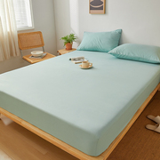 夏季水洗棉床罩床单保护罩单件双人学生宿舍纯色床笠三件套