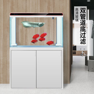 森森超白玻璃大型底滤鱼缸，水族箱生态小型缸免换水客厅落地家用