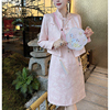 国风小外套搭配无袖背心裙两件套气质减龄粉色连衣裙春季2874