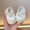 新生婴儿公主鞋软底蕾丝花边女宝宝学步鞋春秋0-1岁防滑不掉布鞋