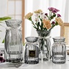 四件套透明玻璃花瓶水养百合富贵竹干鲜花插花瓶客厅装饰摆件