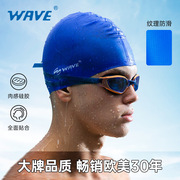 wave亚马逊跨境硅胶男女游泳帽防水加大加厚长发炫彩硅胶泳帽