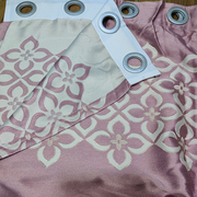 成品窗帘处理粉紫色，富贵铜钱提花，遮光窗帘卧室客厅宽2.4