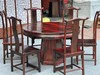老挝大红酸枝餐厅吃饭桌圆形圆台雕花孔雀红木家具交趾黄檀圆餐桌