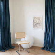 法式浪漫风天然亚麻，纯色落地窗遮光窗帘布，客厅卧室阳台现代可