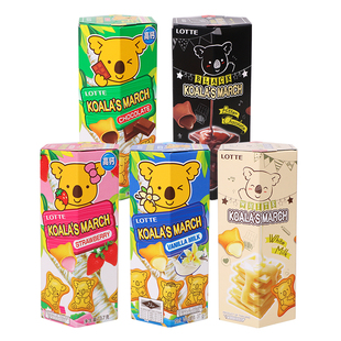 泰国乐天小熊饼干夹心巧克力，牛奶注心熊仔饼儿童休闲食品进口零食