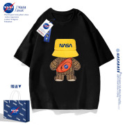 NASA联名小熊短袖t恤男夏季2023潮牌学生半袖打底衫男女衣服