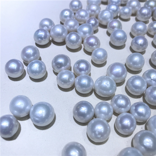 淡水珍珠爱迪生白色10-11mm圆强光微瑕裸珠散珠diy耳环项链等配件