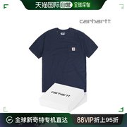韩国直邮carhartt衬衫harfclubk87深蓝色口袋细节，t恤+