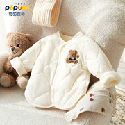 宝宝秋冬外套婴儿夹棉上衣薄棉春装，小童保暖棉衣，内胆棉服小熊袄子