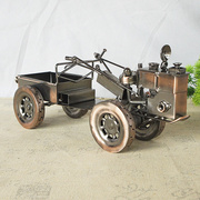 手工铁艺制作金属三轮车，手扶拖拉机汽车模型装饰品，工艺品摆件礼物