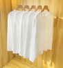 (买一送一)新疆棉230g重磅纯棉，白色长袖t恤宽松纯色打底男女款