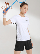 骆驼羽毛球服女速干运动防晒网球服套装训练乒乓球衣服Y1S2TF652
