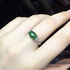 天然和田碧玉戒指s925纯银，女款绿宝石活口，玉指环日韩时尚生日礼物
